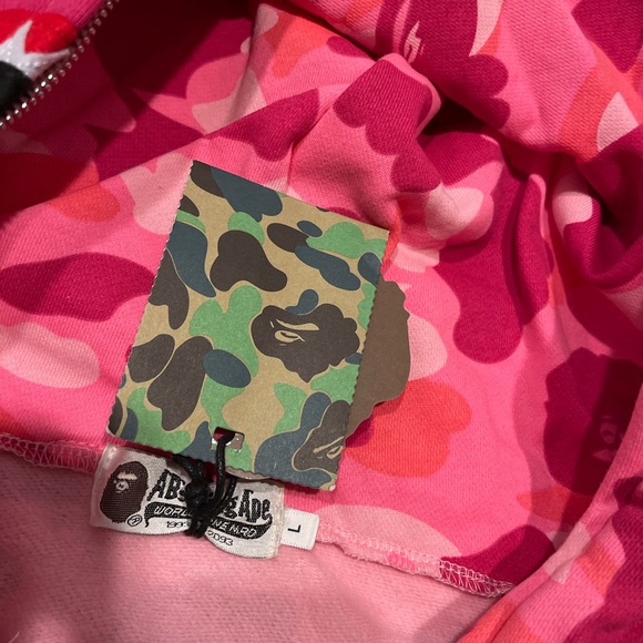 Bape Shirts Bape A Bathing Ape Pink Camo Shark Hoodie Poshmark